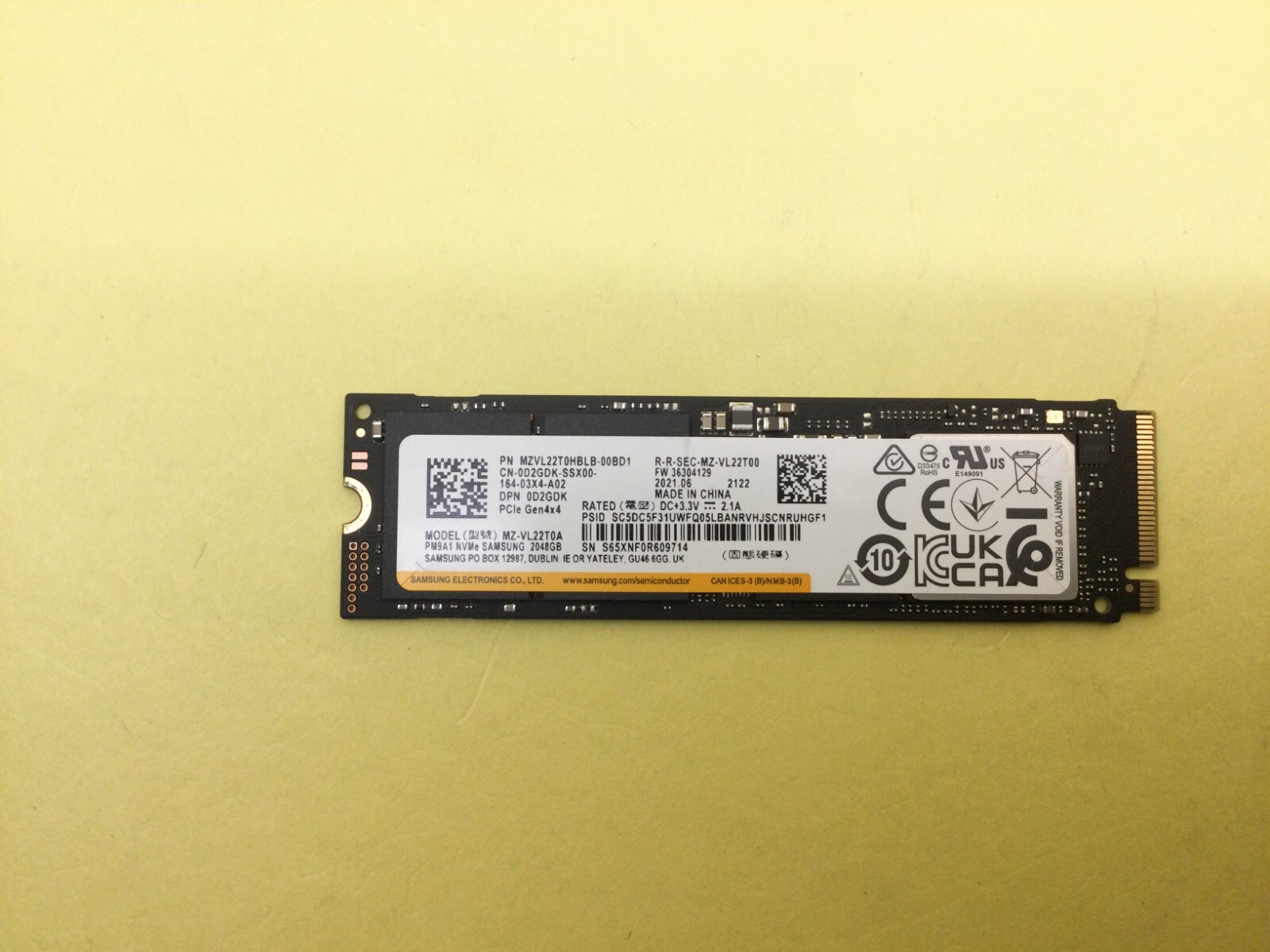 Samsung PM9A1 2TB NVMe PCIE Gen 4x4 M.2 2280 2048GB SSD MZ Samsung PM9A1 2TB NVMe PCIE Gen 4x4 M.2 2280 2048GB SSD MZ