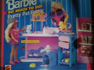 Barbie So Much To Do Pretty Pet Parlor Set 1995  Mattel 67154 - Puppy Kitty K1