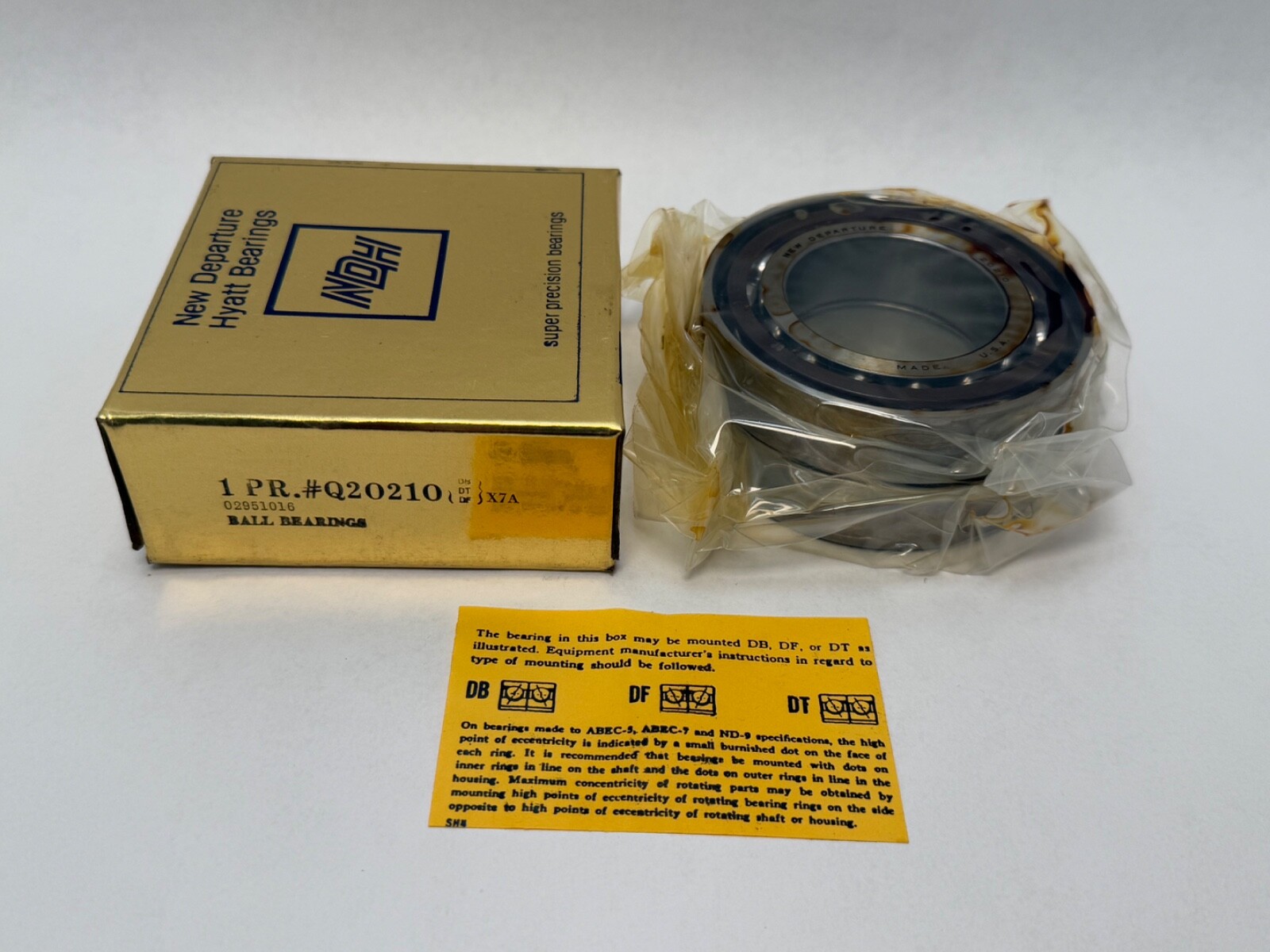 NDH Q20210DTX7A Angular Contact Bearing 50x90x20mm 15 Deg ABEC 7 7210C 2 Pcs