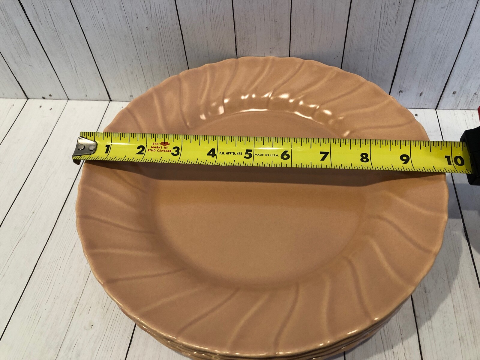 4 Franciscan CORONADO CORAL Pink  MATTE Luncheon Plates 9 1/2