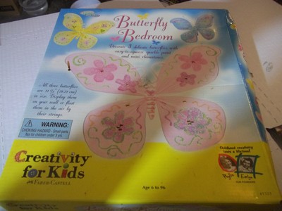 ROOM DECOR BUTTERFLY BEDROOM CREATIVITY FOR KIDS DECORATE 3 BUTTERFLIES NEW NIB