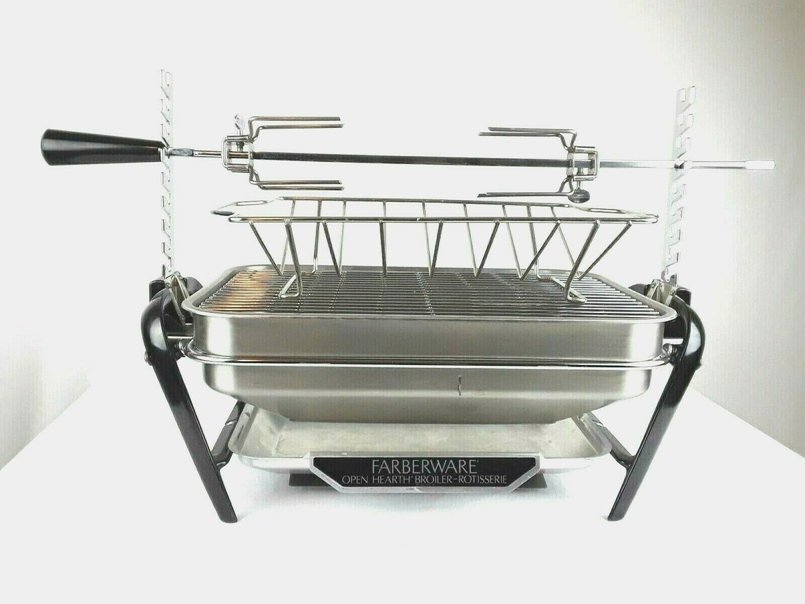 FARBERWARE Open Hearth Electric Rotisserie Complete Clean Model 455ND w/Basket