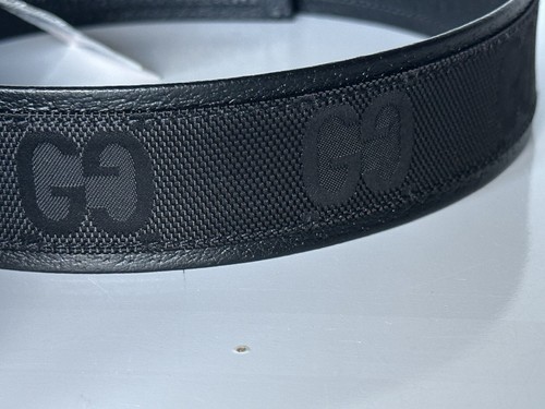 Pre-owned Gucci Women's Gg Supreme Monogram Leather/fabric Belt Black 80/32 It 684485 In Brown