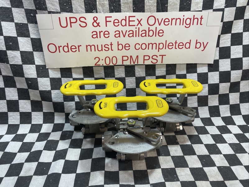 Hoke BALL VALVE 1/2" Oval handle, 7E2TG12G12Y3S10, LOT OF 3, SHIPSAMEDAY