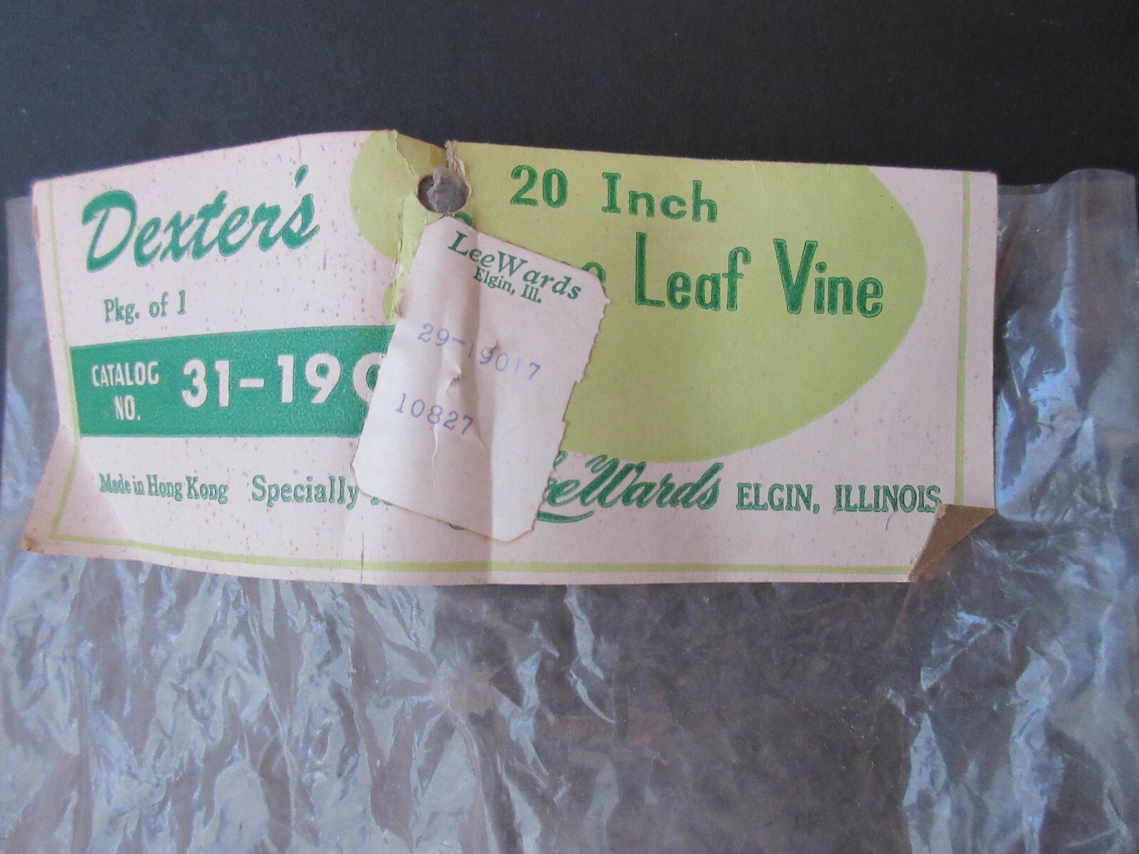 NEW Vintage Artificial Plastic Grape Leaves Vine Flower Clear White Opaque 20