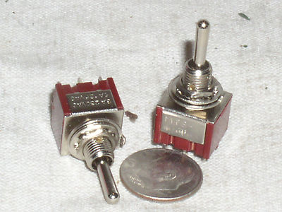 2 POLE MINI DPDT TOGGLE SWITCH ON-OFF-ON SPRING MOMENTARY MOM-OFF-MOM 6 A AMP 6A