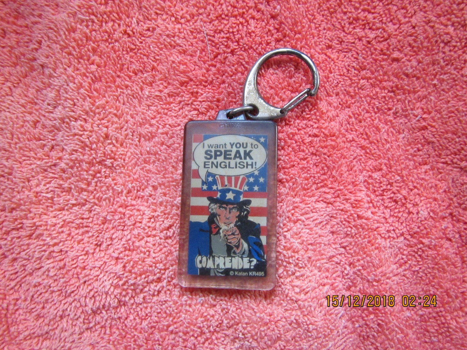 Neat Vintage Uncle Sam  2 1/2 x 1 1/2 x 1/16Th Key Chain-Keyholder