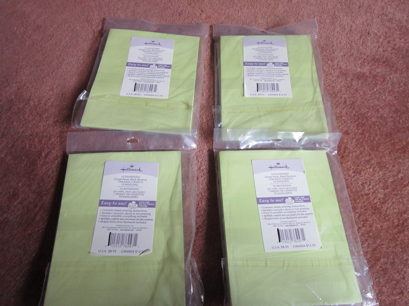 Hallmark Invitations Single Panel blank printable w/ Confetti Celebration 40 pc