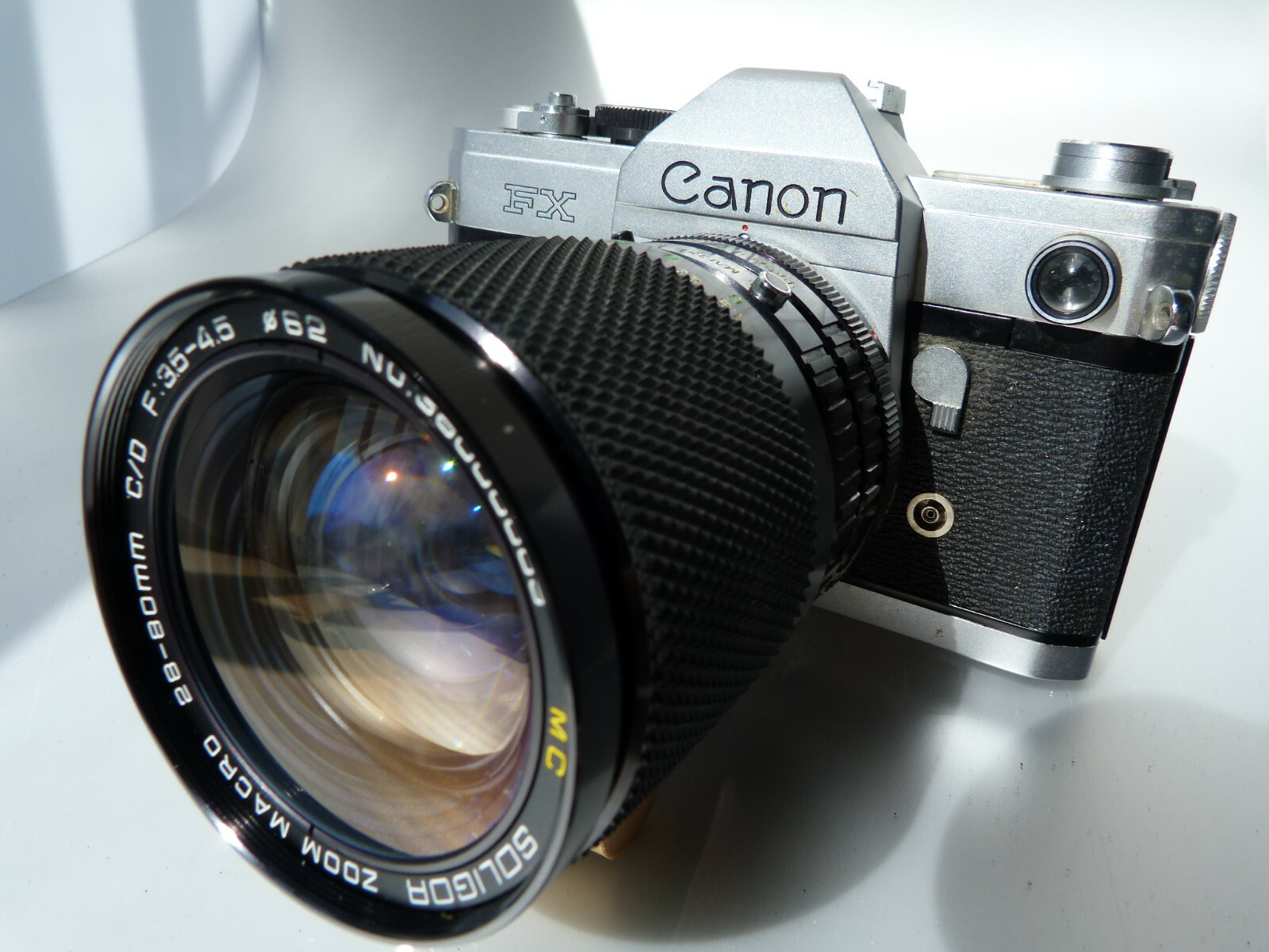 1964 Vintage Canon FX 35mm Film Camera,SOLIGOR MC Macro 28