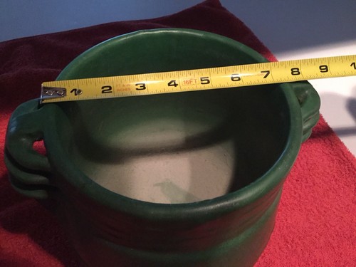 Weller Pottery Matte green Two handed jardiniere