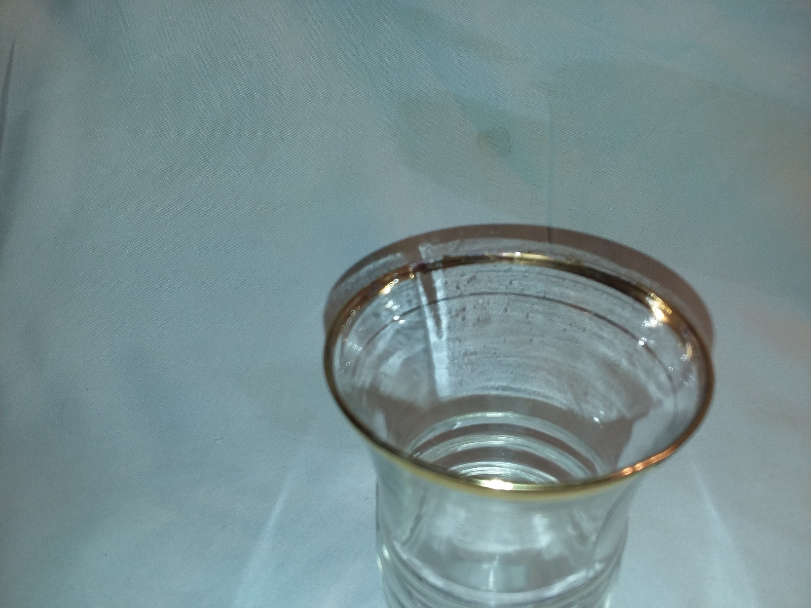 Vintage gold accent water  glass  #  3420