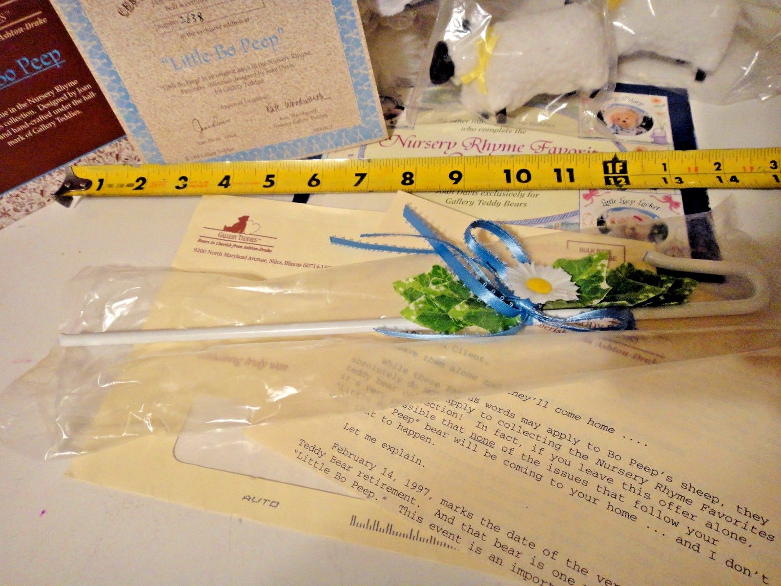 Gallery Teddy Bear Little Bo Peep Bear Ashton Drake Artist Joan Davis 2638