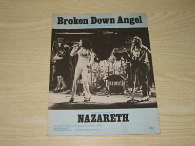 NAZARETH - BROKEN DOWN ANGEL - ORIGINAL UK SHEET MUSIC