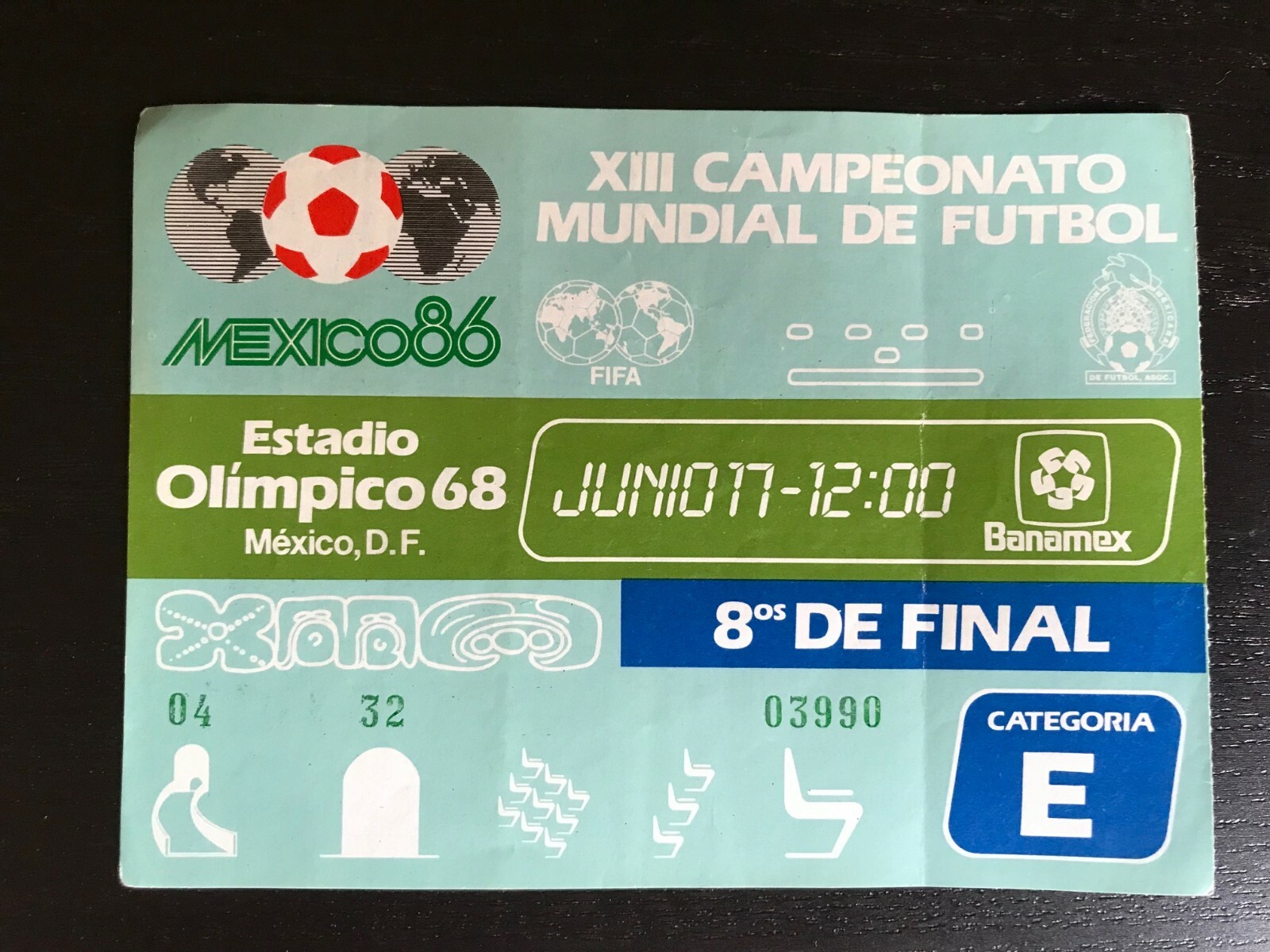 1986 FIFA World Cup Mexico 1986 France Italy June 17 Ticket