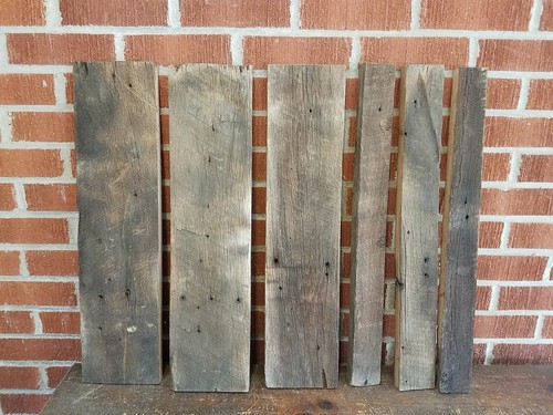 6 pc RECLAIMED WEATHERED OAK  BARN LUMBER WOOD 1