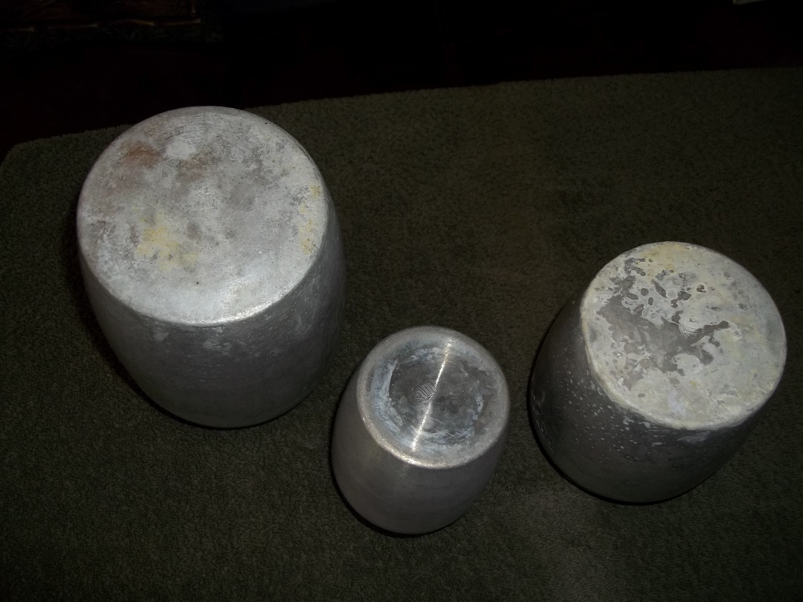 Vintage Aluminum 3 Pc Nesting Cannister Set