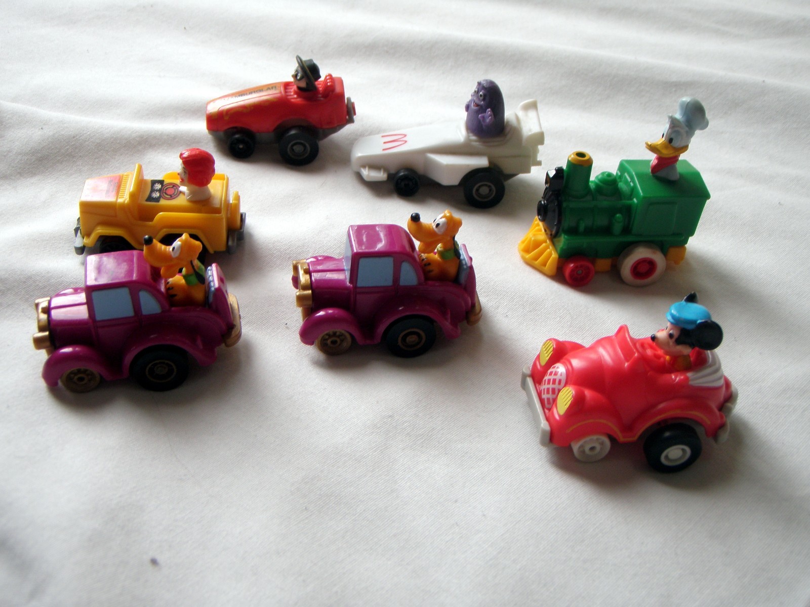 McDonald's Pull Back Toy Cars Ronald Grimace Mickey Donald Duck