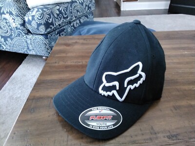 Fox Racing Youth Flex 45 Flexfit Hat Black/White One Size 58409-018-OS