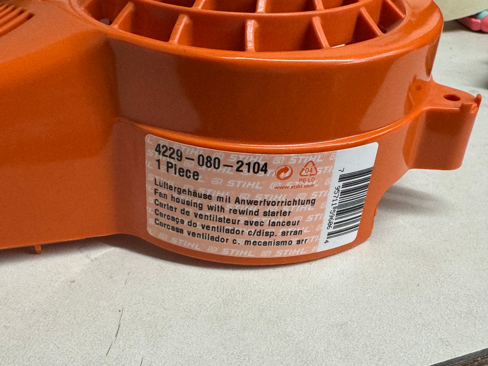 STIHL OEM RECOIL PULL REWIND STARTER 4229 080 2104 BG55 BG65 BG85 SH55 SH85 - Picture 3 of 3