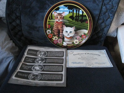 VTG Collector Plate Thaddeus Krumeich Uncle Tads Cats PEACHES & CREAM Anna Peren