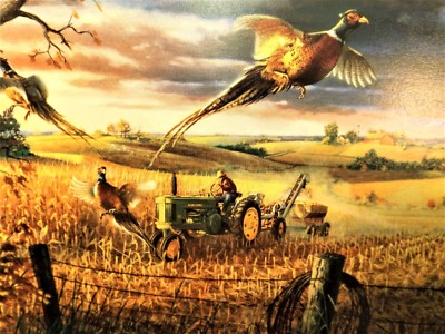 JOHN DEERE ART PRINT by CHARLES FREITAG - AUTUMN HARVEST -  SM SIGNED PRINT ONLY