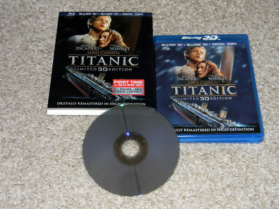 Titanic 3D Limited Edition (Blu-ray 3D + 2D, 1997, 3-Disc Set) W/Slipcover