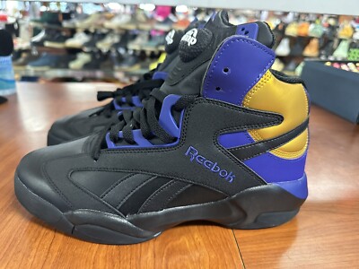 Reebok Shaq Attaq LA to LA Basketball Shoes GY7127 Black/Purple/Gold Men Size 9