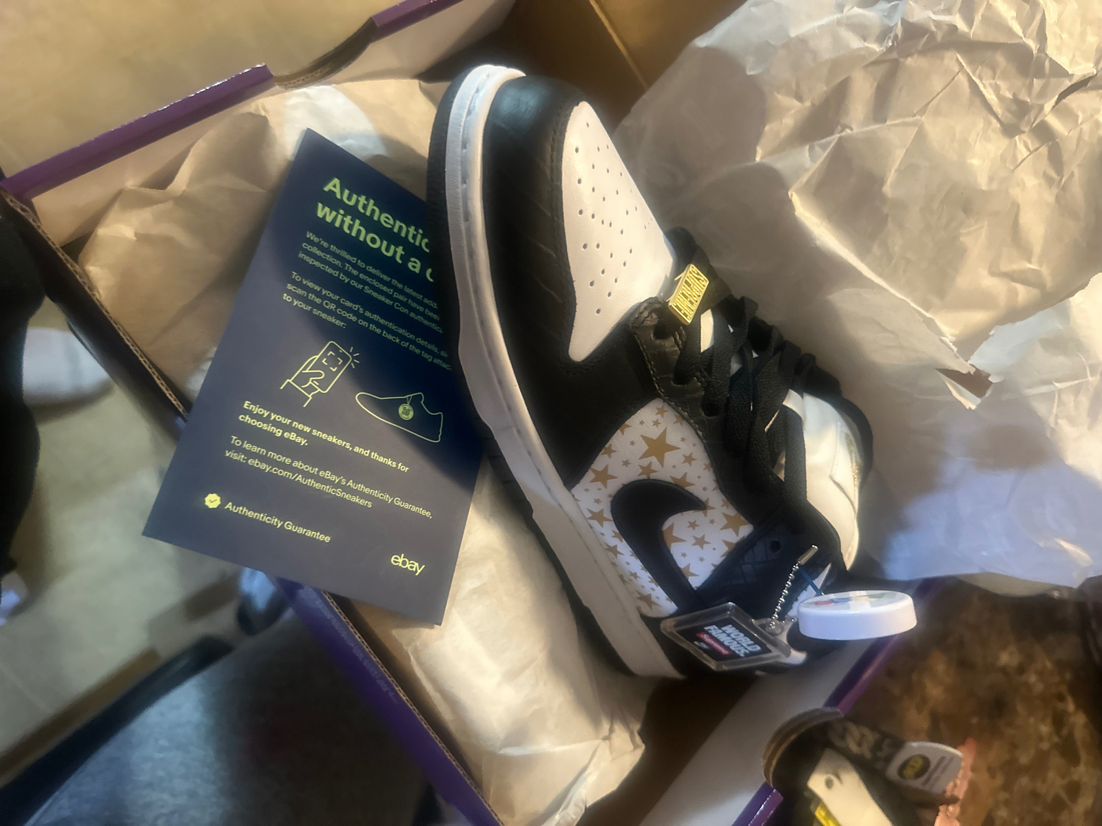 Supreme x Nike SB Dunk Low “Stars Black” - Men's Size 9.5 Supreme x Nike SB Dunk Low “Stars Black” - Men's Size 9.5