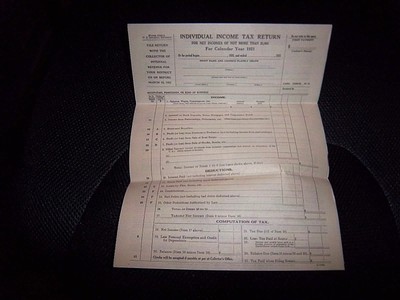 NOS 1921 UNUSED UNITED STATES 1040A INCOME TAX RETURN US COLLECTIBLE UNIQUE ART