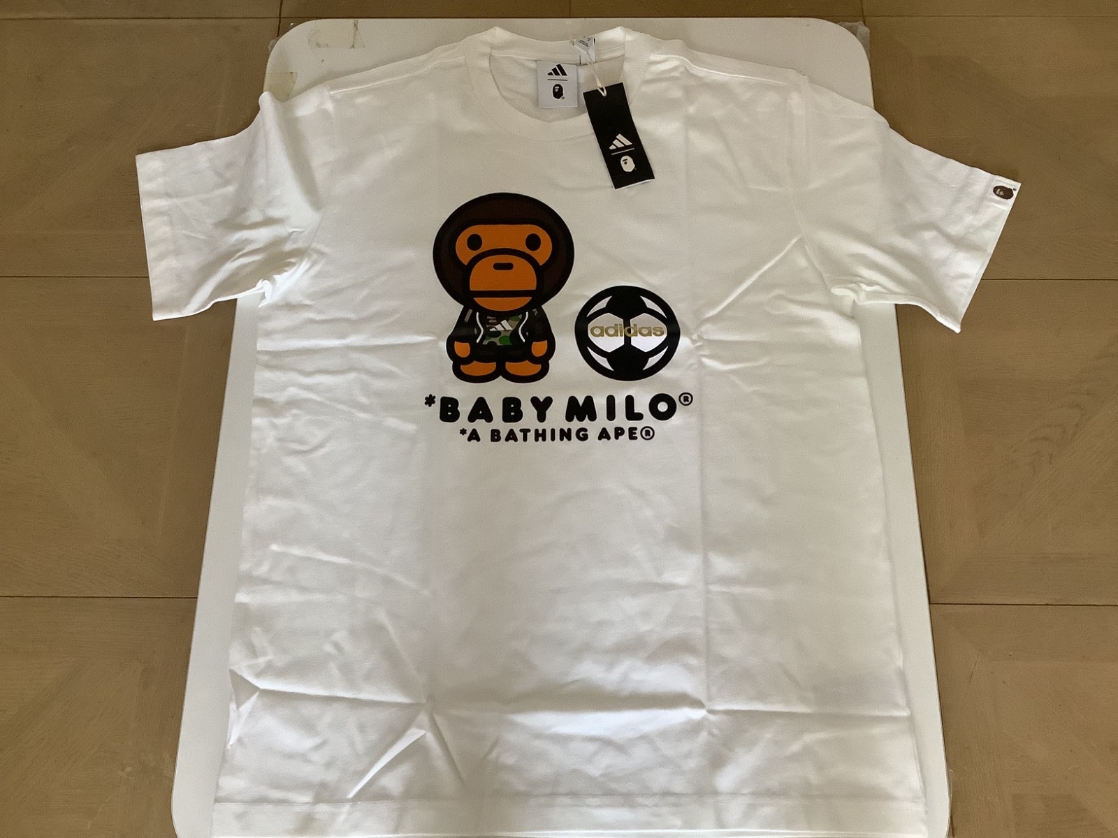 4XL 即発送 25AW BAPE adidas BABY MILO TEE 白 Adidas Originals x Bape Men's 
