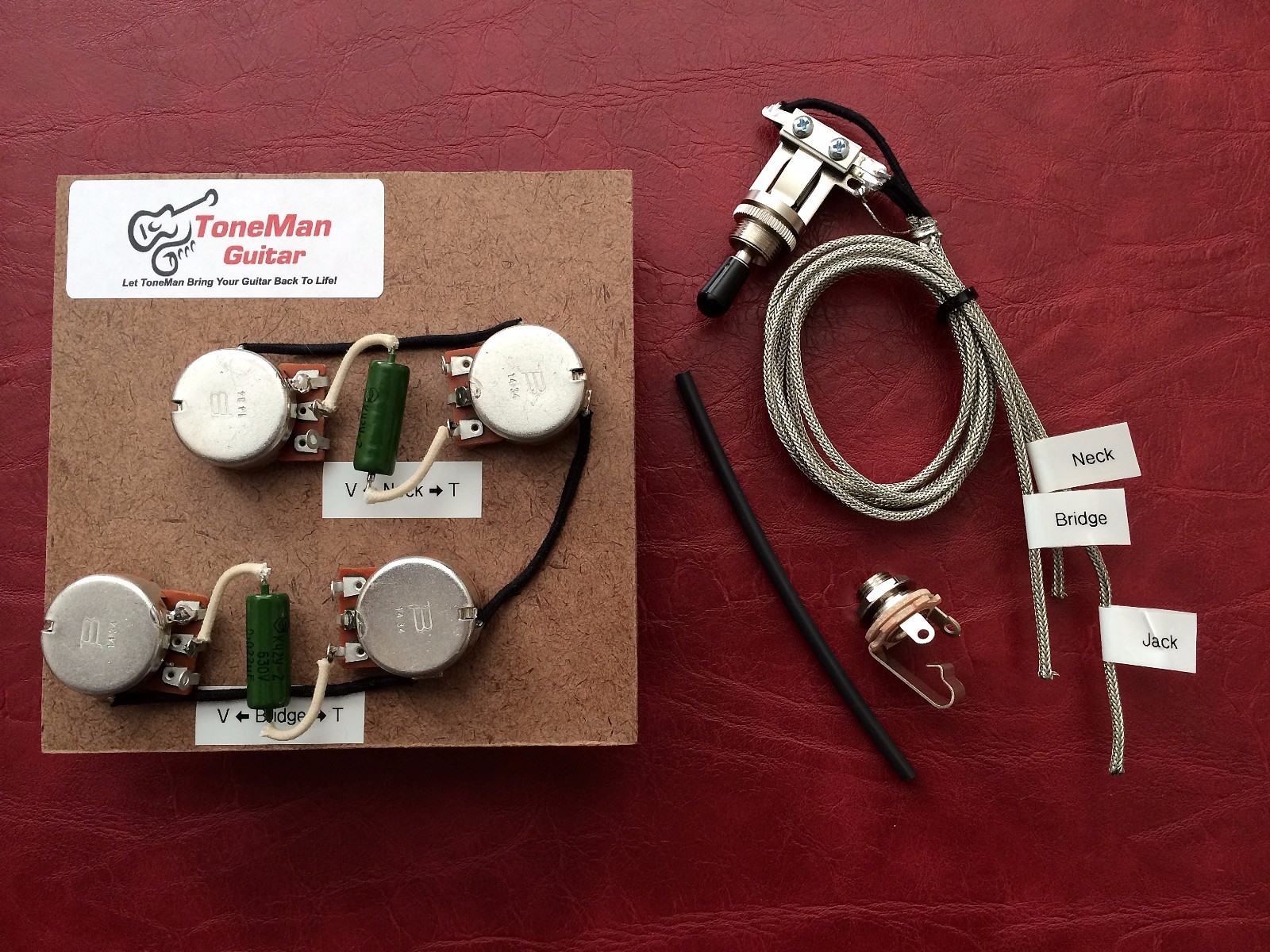 The Blues prewired Harness Kit For Gibson Les Paul Long