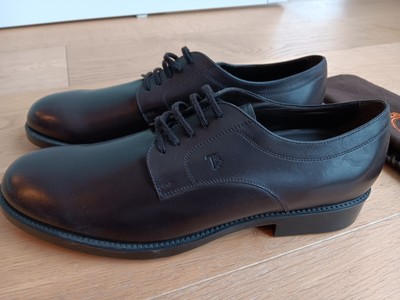 TODS Dk Brown Leather Oxfords Shoes 14 US $745