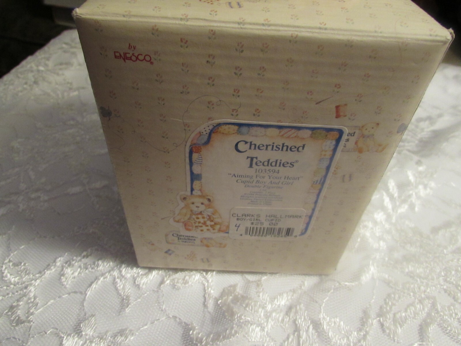 1994 HALLMARK Cherished Teddies Cupid Boy And Girl Bears Figurines Box 103594