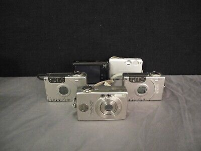 Lot of 5 Digital Cameras Canon and Nikon UNTESTED
