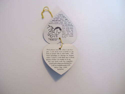 Authentic Vintage Effanbee Dydee Louise Hang Tag