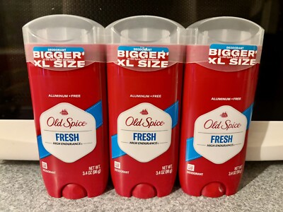 3 Old Spice Deodorant Fresh Aluminum Free 48 Hour Odor Protection  XL Size