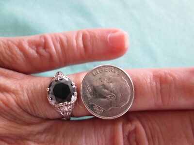 Pre-owned Real Black Diamonds Inc 2.25ct Real Black Diamond Ring,vintage Edwardian Style,appraisal,free Dia Tester