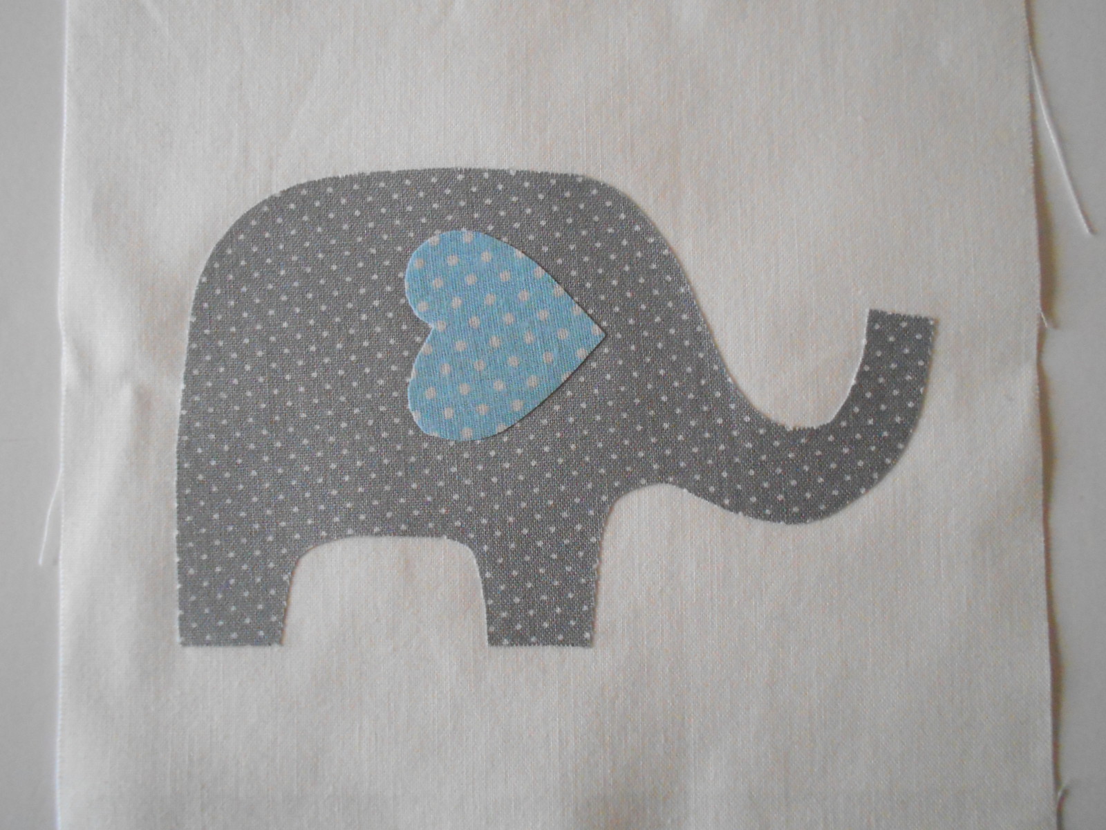 Set of 12 Cute Grey Elephant Quilt Blocks 6 1/2