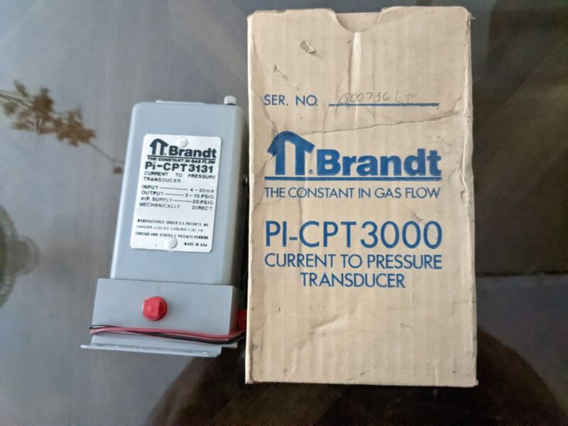BRANDT ELECTRO-PNEUMATIC I/P 4-20mA INPUT 3-15 PSI OUTPUT FACTORY NEW# PICPT3131