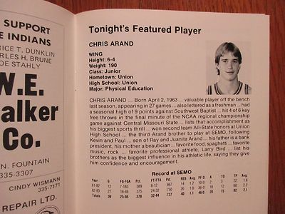 1983 SE Missouri St Men Basketball Program(6 Sign/CHRIS ARAND/MARVIN ROSENGARTEN