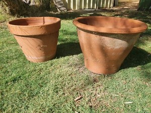 2x LARGE terracotta pots | Pots & Garden Beds | Gumtree Australia