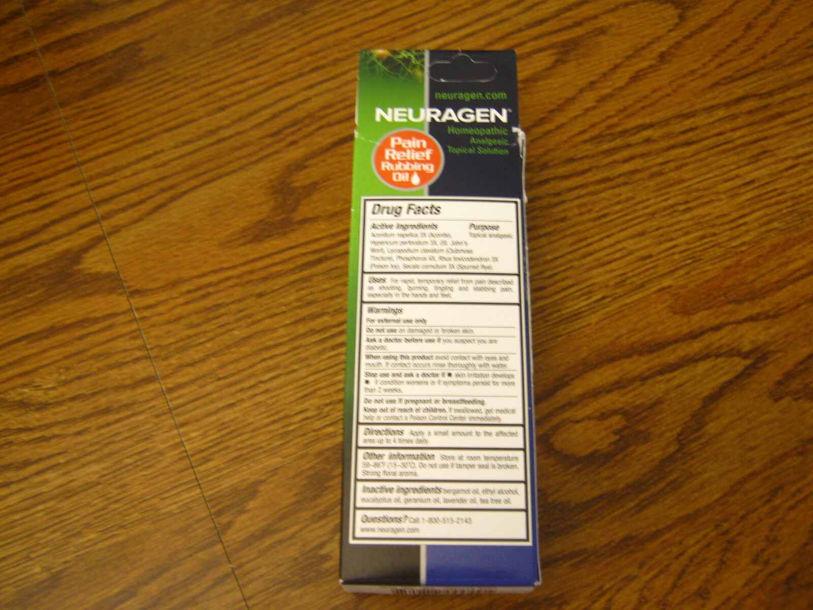 Neuragen Pain Relief Rubbing Oil Homeopathic Topical Solution .5 oz.EXP 6/20