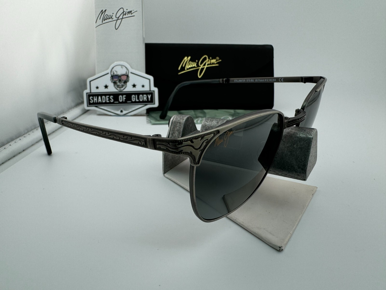 Pre-owned Maui Jim Stillwater Mj 706-17c Pewter Neutral Grey Polarized Folding Sunglasses