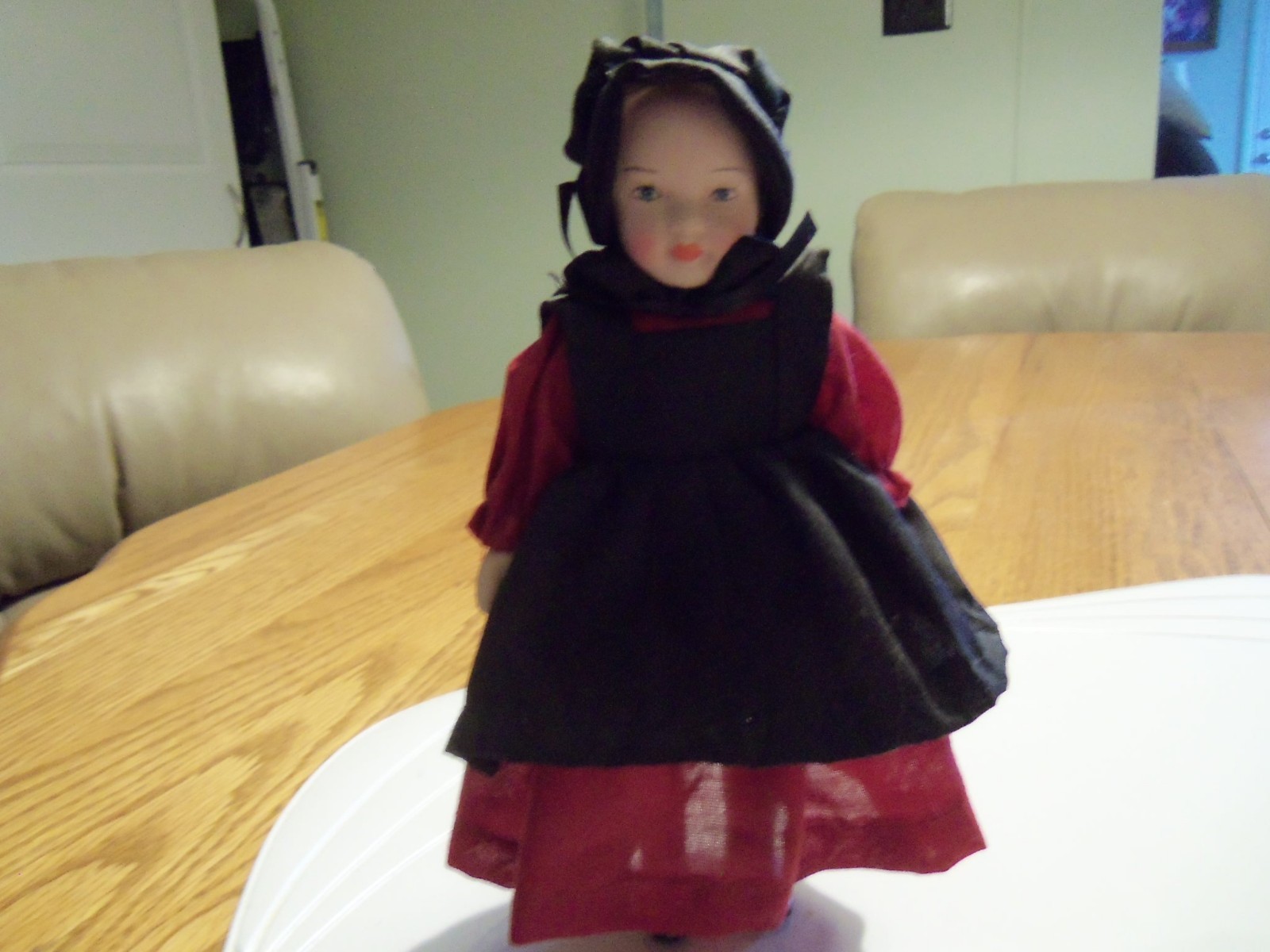 7 1/4 inch Amish Porcelain boy and  girl dolls