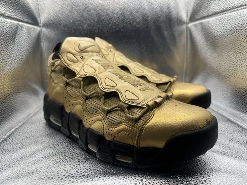 RARE 🚀 Size 10.5 - Nike Air More Money Gold Black Mens