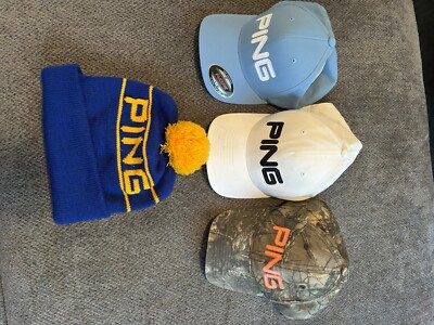 Nice Lot of 4 Ping Golf Hats Fitted And Adjustable 