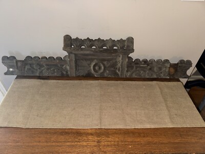 Scalloped Ivy Leaf carving door pediment -  architectural salvage