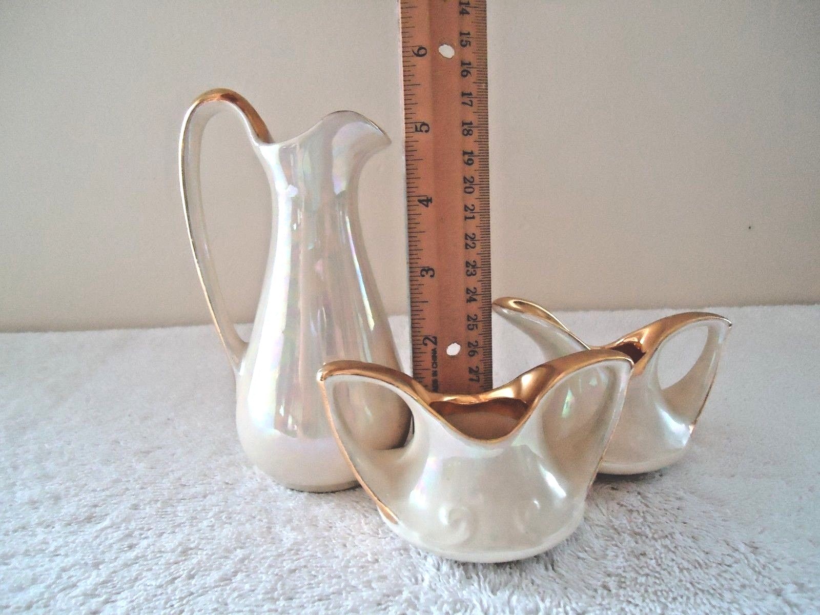 Vintage 3 Piece Pearl China Co.22 KT.Gold Hand Decorated Kitchen Decoration Set