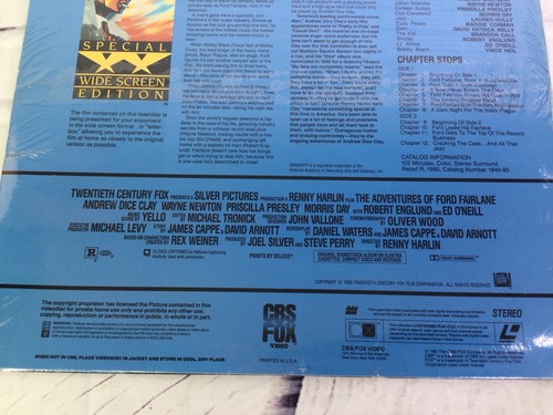 The Adventures of Ford Fairlane Widescreen Laserdisc LD Andrew Dice NEW SEALED