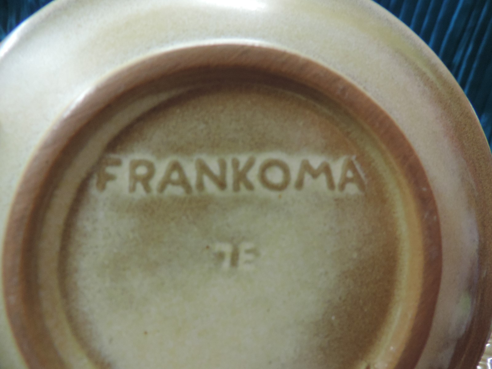 Four Vintage Frankoma Pottery Tan Gold Mayan Aztec Desert bread plates 5 1/4